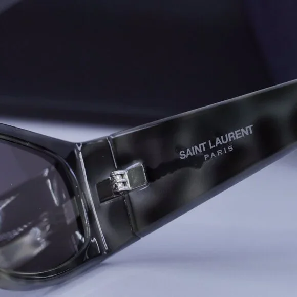 Saint Laurent SL329 004 Rectangle Sunglasses - Grey Havana/Black display picture 2